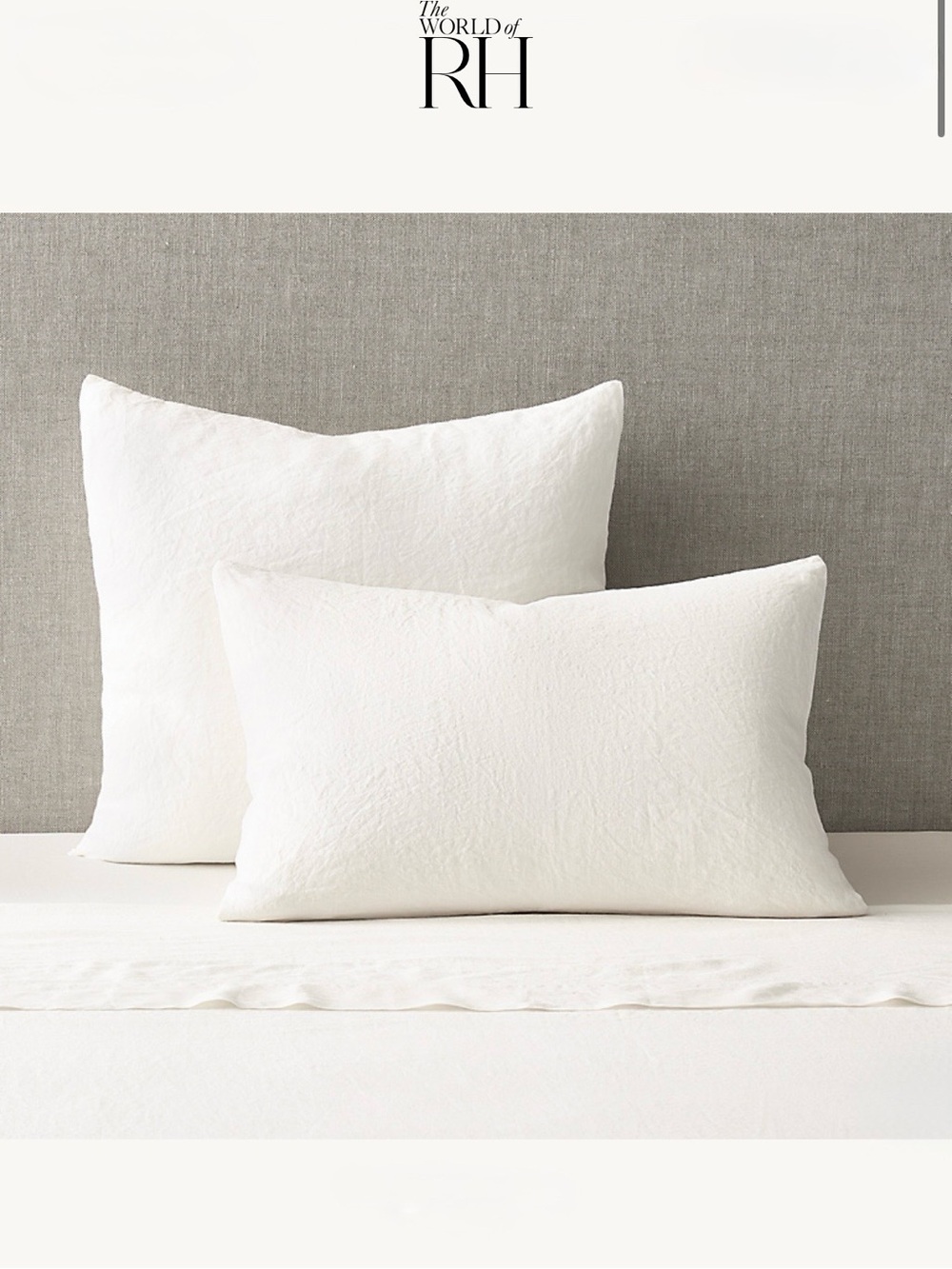 RH King Sham Italian Heritage Washed Linen in Natural